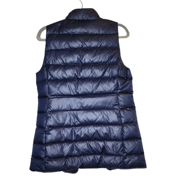 Roots Canada duck down/feathers navy blue long puffer vest. Women's size small. - Picture 13 of 16